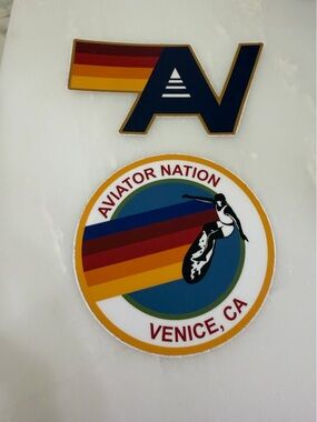 Aviator Nation Retro Surf set of 2 stickers Venice